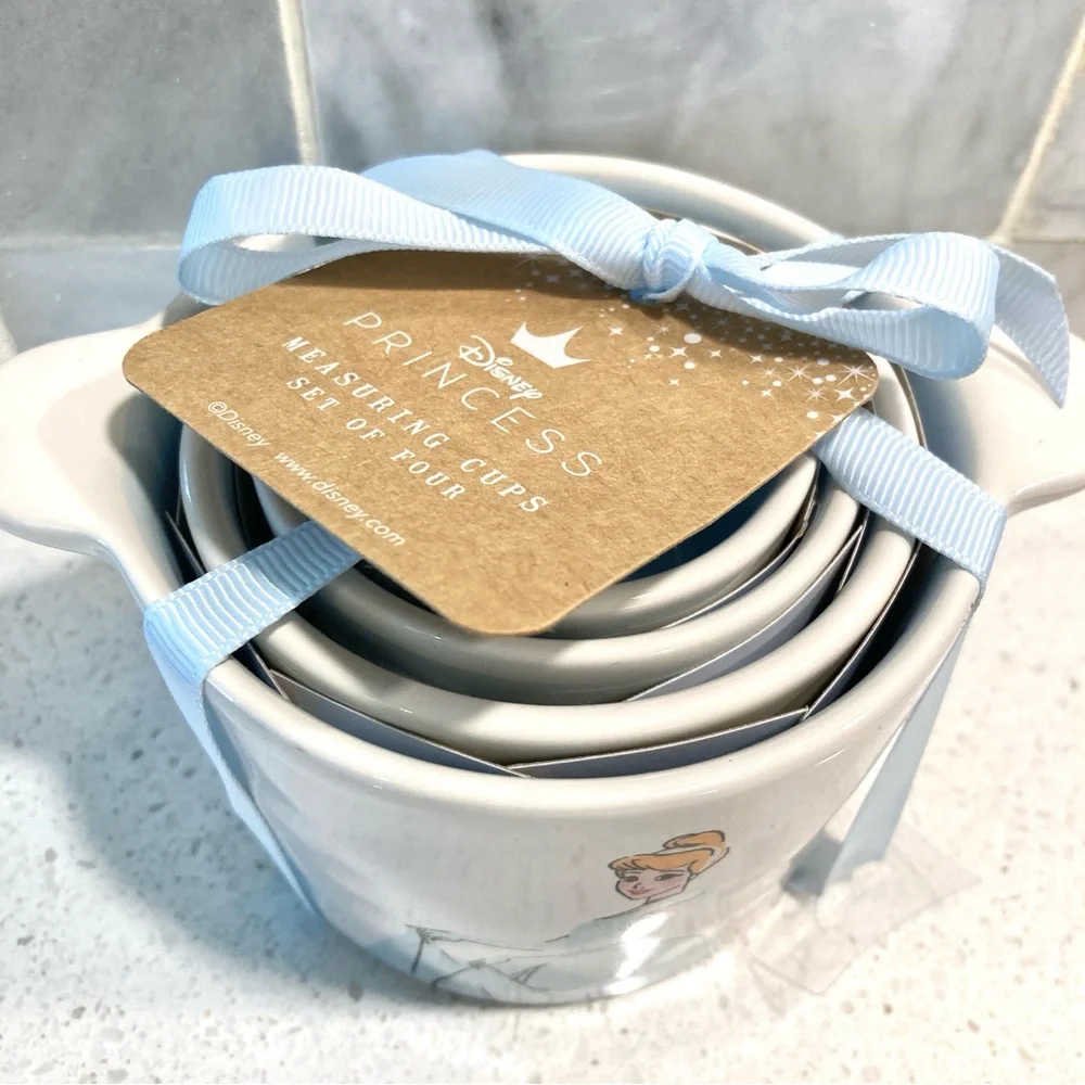 Disney Princess Measuring Cups with Light Blue Ribbon Rae Dunn Cinderella